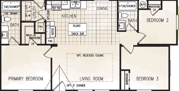 FairPoint 24463A Manufactured Home Floor Plan
